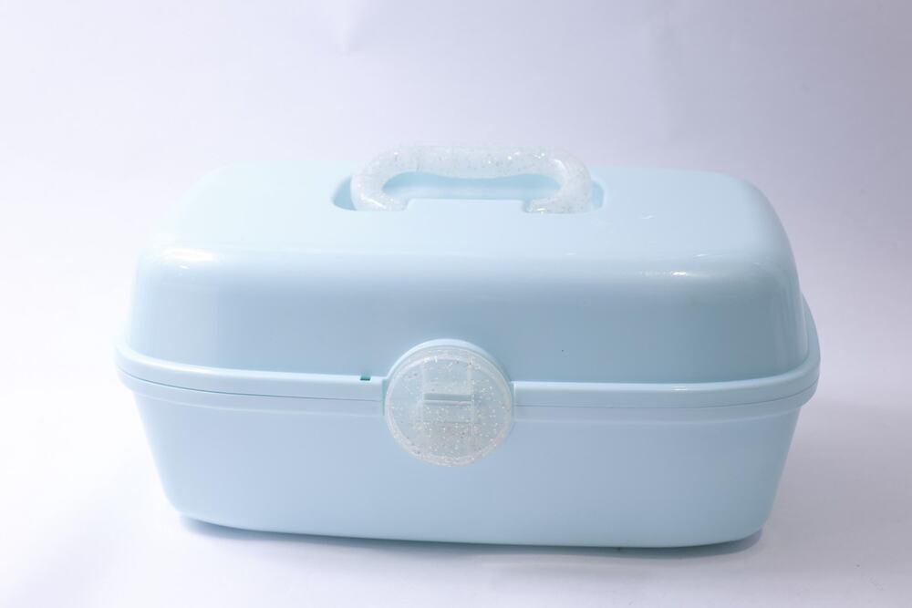 Caboodles, Makeup Case, Caddy, Tackle Box, Organizer, Teal Color, Sparkled